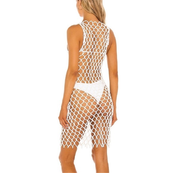 REVOLVE  The Alisa Mini Dress Coverup Pull-On White $218 Strong Net $$ Lovewave - Picture 2 of 6